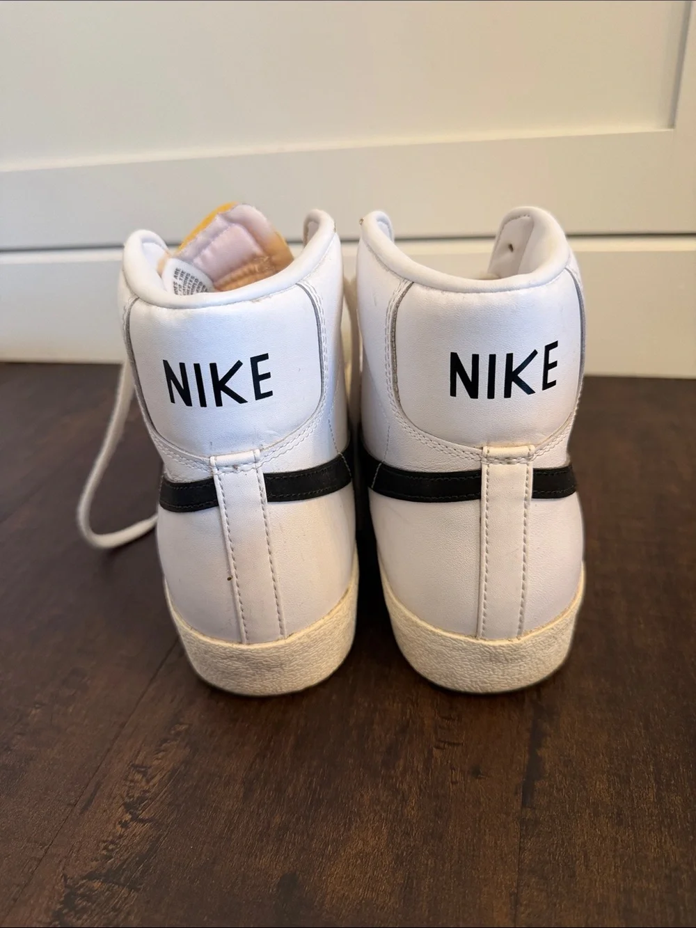 Nike Blazer Mid ‘77 White with Black Swoosh - Men's High-Top Sneakers